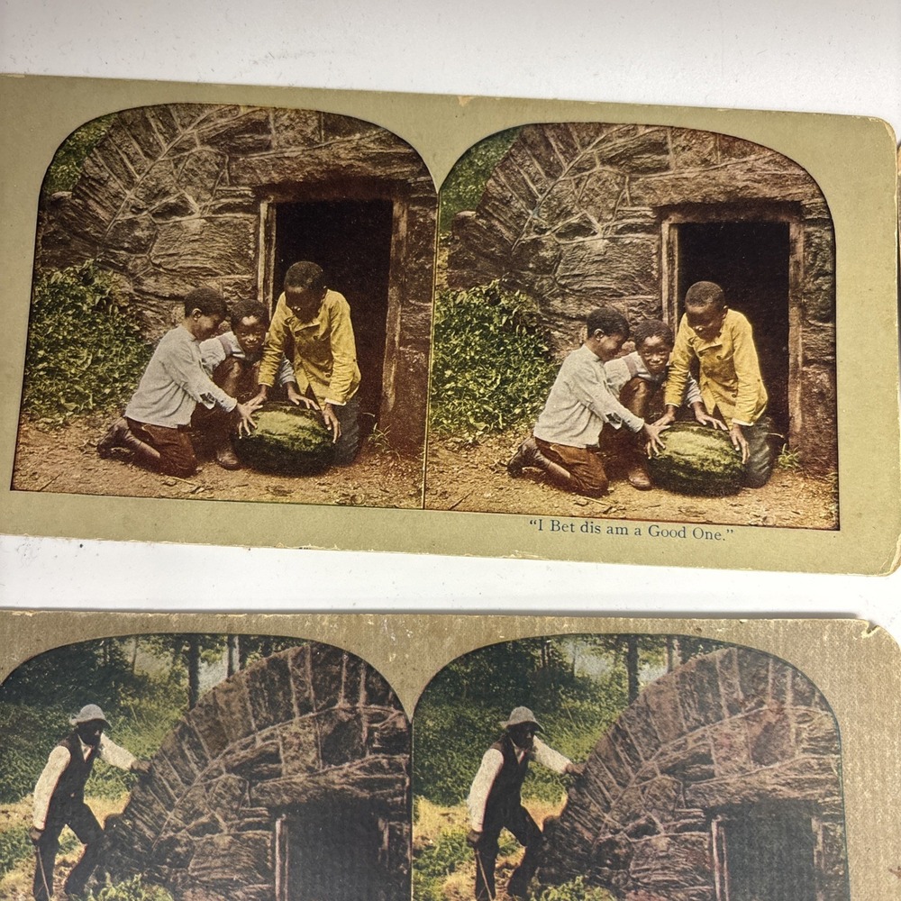 LOT OF 4 Antique COLOR Stereoview Card Stereograph ETHNIC Americana - Picture 2 of 5